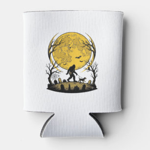 Porta-lata Camisa de Halloween do Pé Grande Lua Cheia Cão Cam