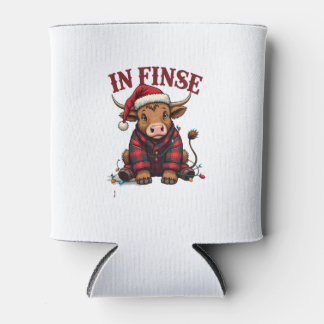Porta-lata Camisa de Natal Vintage Highland Cow Design Em Fi