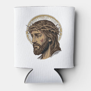 Porta-lata Camisa de retrato vintage gravada coroa de espinho