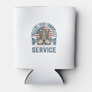 Porta-lata Camisa de Serviço Botas Patrióticas Veterano Obrig