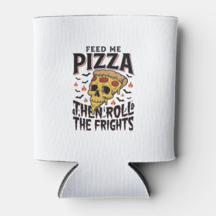 Porta-lata Camisa de Terror de Pizza Gravura Vintage Noite de