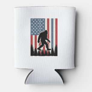 Porta-lata Camisa de Vetor Vintage da Bandeira Americana Bigf
