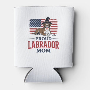 Porta-lata Camisa do Dia das Bruxas do cão patriótico da mãe