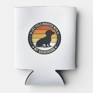 Porta-lata Camisa do pôr do sol do Dachshund Design de amante