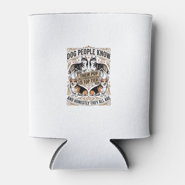 Porta-lata Camisa engraçada para amantes de cães com debate v (Frente)