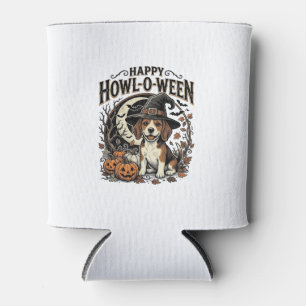 Porta-lata Camisa Feliz Uivar-O-Verão do Beagle com Chapéu de