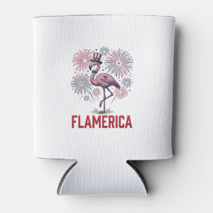 Porta-lata Camisa Flamerica Flamingo Patriótica Vintage Desig