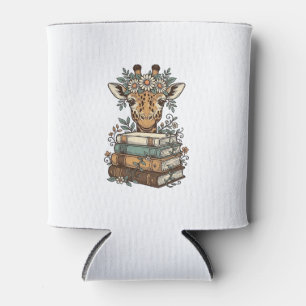 Porta-lata Camisa Floral com Girafa Vintage Lendo Livros Desi