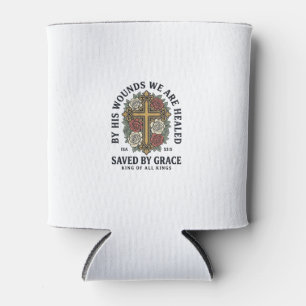 Porta-lata Camisa Floral Cruz Cristã Salva Pela Graça