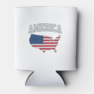 Porta-lata Camisa Gráfica Vintage Patriótica Mapa Bandeira da