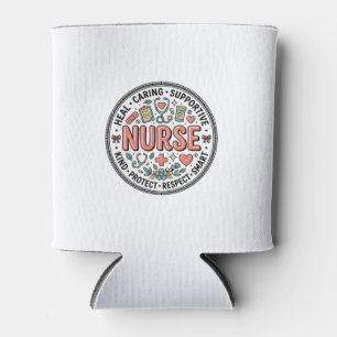 Porta-lata Camisa Médica Floral de Apreciação de Enfermeira V