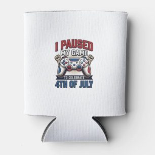 Porta-lata Camisa Patriota Gamer 4 de Julho Vetor Vintage_1