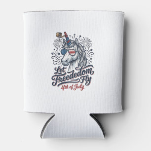 Porta-lata Camisa Patriótica Unicórnio 4 de Julho Liberdade V