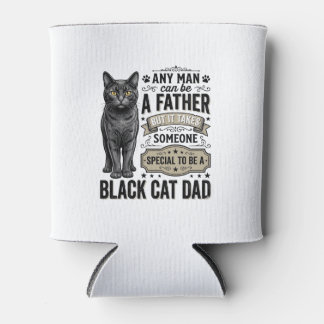 Porta-lata Camisa Preta de Gato Papai Design de Gravura Vinta