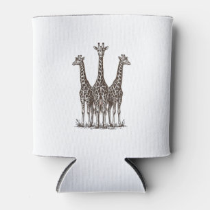 Porta-lata Camisa Safari com Gravura de Girafa Vintage Pôr do