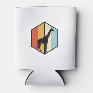 Porta-lata Camisa Vetorial de Safári Geométrico de Girafa Vin