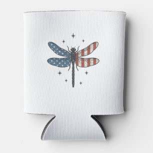 Porta-lata Camisa Vetorial Vintage Patriótica de Libélula Des