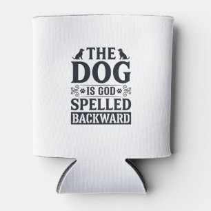 Porta-lata Camisa Vintage com Design de Cão Escrito ao Contrá