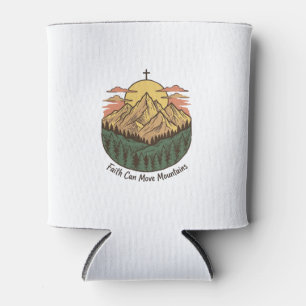 Porta-lata Camisa Vintage de Montanha Fé Pode Mover Montanhas