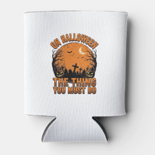 Porta-lata Camisa Vintage Halloween Graveyard Pumpkin Moon De