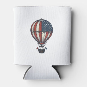 Porta-lata Camisa Vintage Patriótica de Balão de Ar Quente De
