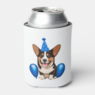 Porta-lata Camiseta Clássica Azul de Aniversário