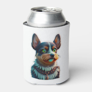 Porta-lata Camiseta Clássica Cachorro com olhos verdes