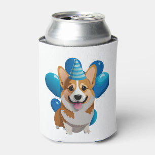 Porta-lata Camiseta Clássica de Nascimento do Corgi Azul (1)