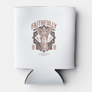 Porta-lata Camiseta Cristã Gravação Vintage Anjo Fielmente
