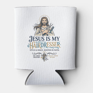 Porta-lata Camiseta de Cabeleireiro Salão de Beleza Jesus Ins