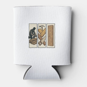 Porta-lata Camiseta Desenho de Ferramentas de Marcenaria Anti