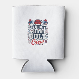 Porta-lata Camiseta Escolar Patriótica Crew 4 de Julho do Alu
