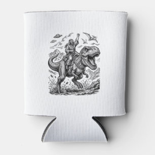 Porta-lata Camiseta Gráfica com Cavaleiro de Dinossauro em Es