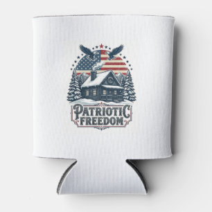 Porta-lata Camiseta Gráfica Vetorial de Cabana de Inverno Pat