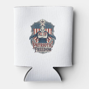 Porta-lata Camiseta Gráfica Vetorial de Enfermeira Patriota_1