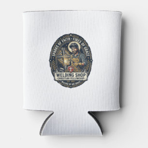Porta-lata Camiseta Jesus Soldador Loja de Metal Inspirador F