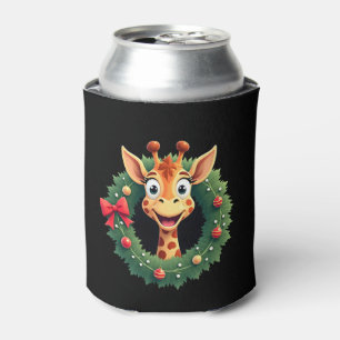 Porta-lata Camiseta Natalícia Festiva Rosto Meme Girafa Anima