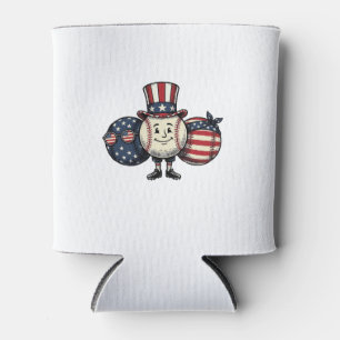 Porta-lata Camiseta Vetorial Vintage Trio de Beisebol Patriót