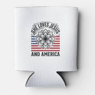 Porta-lata Camiseta Vintage Flor Cristã Patriótica