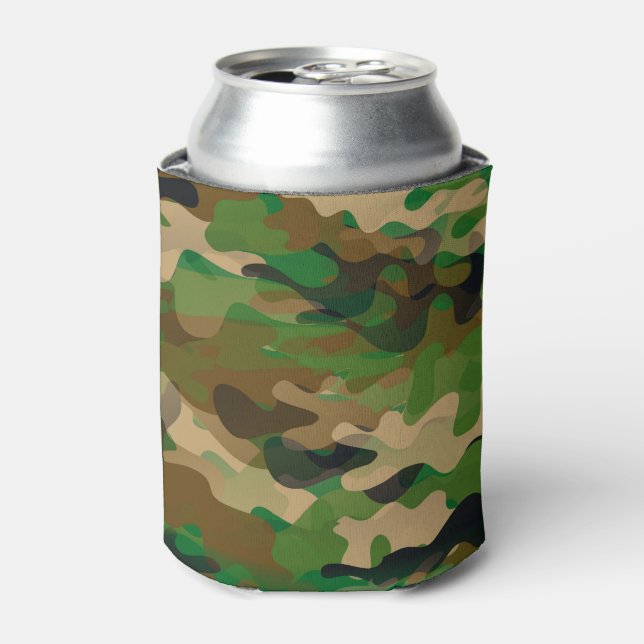 Porta-lata Camoflage pode resfriar bege castanho verde (Can Front)