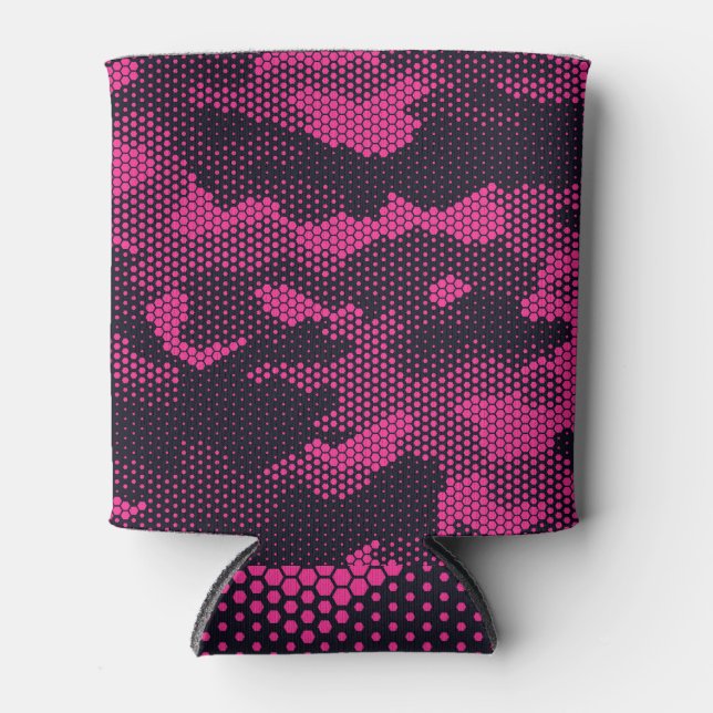 Porta-lata Camouflage hexagonal, fundo de textura militar (Frente)