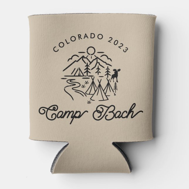 Porta-lata Camp Bachelorette Custom Can Cooler/ Coozie (Frente)