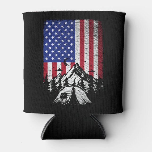 Porta-lata Campanha Engraçado Caminhando Bandeira Americana (Frente)