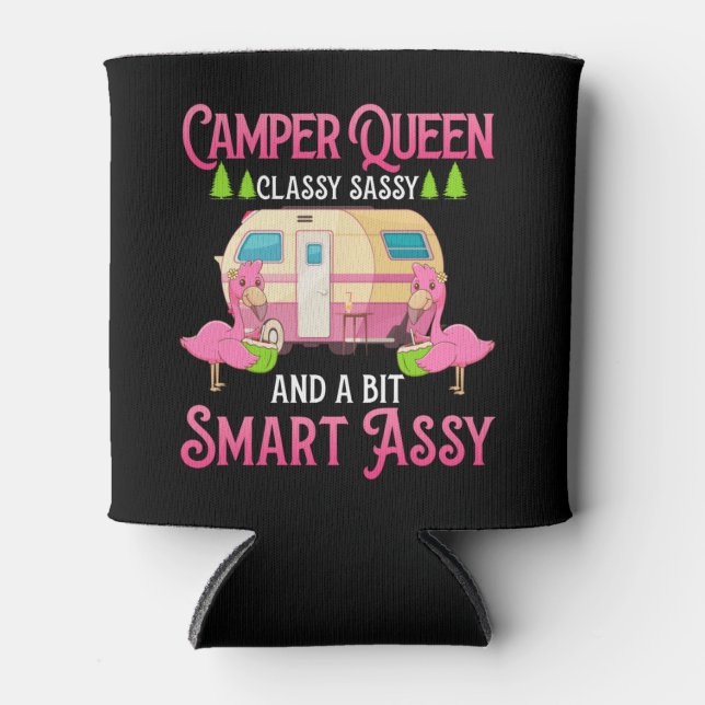 Porta-lata Camper Queen Classy Sassy Smart Engraçadas Meninas (Frente)