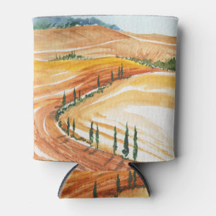 Porta-lata Campos de verão, pintura de aquarela tucana