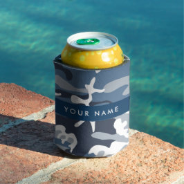 Porta-lata Camuflagem Azul de Neve de Inverno Personalize seu