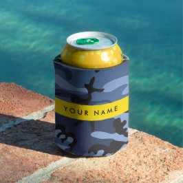 Porta-lata Camuflagem Azul Marinho Personalize seu nome