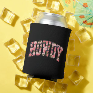 Porta-lata Camuflagem de Natal Olá Rosa Préppy Camuflado