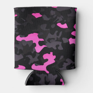 Porta-lata Camuflagem rosa e preta