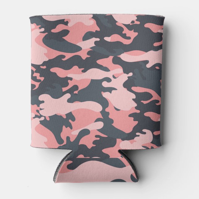 Porta-lata Camuflagem rosa: Padrão clássico de vinheta (Frente)